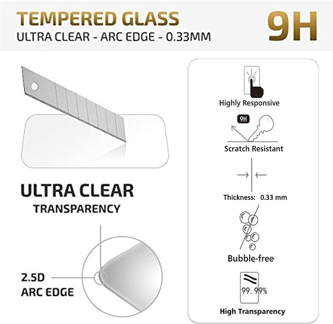 NEW'C 3 Pack Designed for iPhone 14 Pro Max Screen Protector, Enhanced Tempered