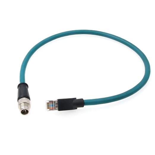 M12 Ethernet 8 Pin X Coded RJ45 CAT7e GigE Cable
