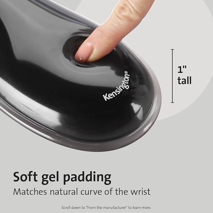 Kensington Mousepad and Wrist Rest, 11-2/5"Wx17-7/10"Lx1-7/10"H, GY Each