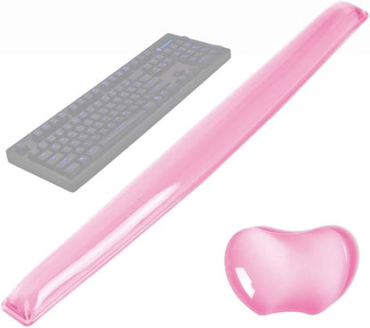 Silicone Gel Keyboard Wrist Rest Set Plus Keyboard & Mouse Wrist Support Pad
