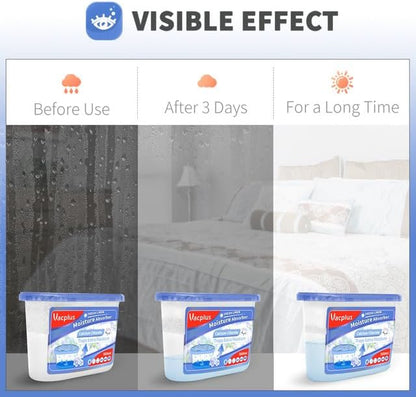 Vacplus Moisture Absorbers 6 Pack, 10.5 Oz Portable Humidity Absorber Boxes