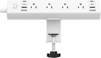 40W Fast Charging Station, Desk Clamp Power Strip 20W USB C, 8 Outlets