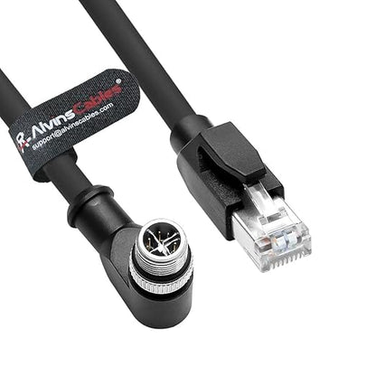 Alvin's Cables M12 X-Code 8 Pin Male to RJ45 Ethernet Cable
