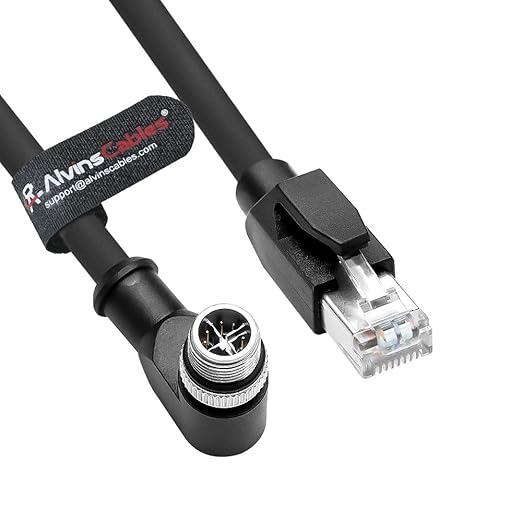 Alvin's Cables M12 X-Code 8 Pin Male to RJ45 Ethernet Cable
