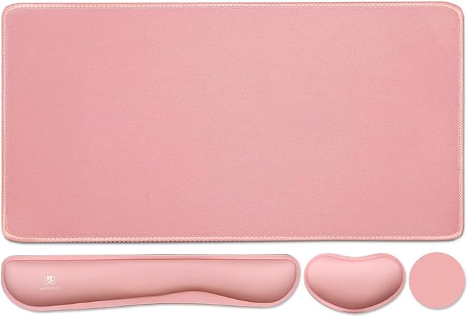 4-in-1 Large Gaming Mouse Pad, Keyboard Wrist Rest Pad & Wrist Support Mousepad