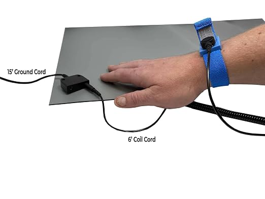 RubberStat Dual Layer ESD Compliant Workstation Rubber Table Mat Kit, Cell