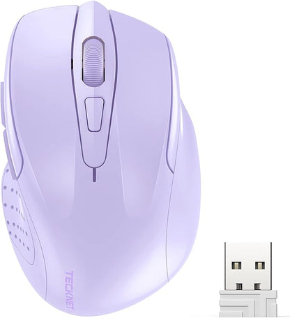 TECKNET Wireless Mouse, 2.4G Ergonomic Optical Mouse, Computer Mouse