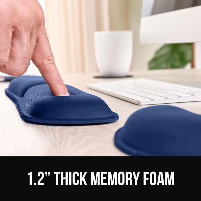 GORILLA GRIP Silky Gel Memory Foam Keyboard Wrist Rest and Mouse Pad