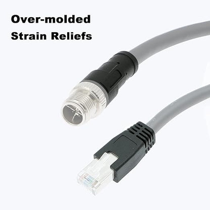 Alvin's Cables M12 X Coded 8 Pin Male to RJ45 Shielded Ethernet Cable M12 8