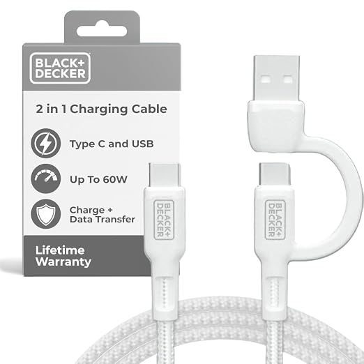 BLACK+DECKER USB C Multi Charging Cable, Fast Multi Charger Cable w/Adapter