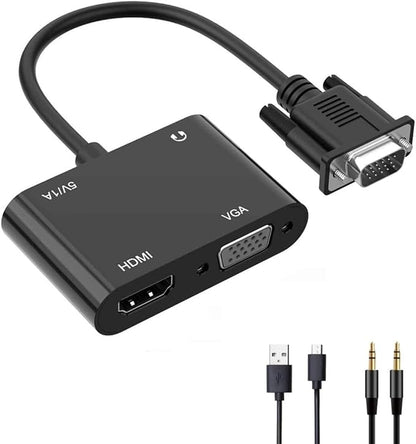 VGA to HDMI VGA Audio Video Cable Adapter Converter Splitter