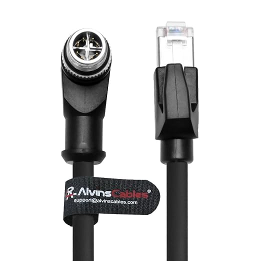 Alvin's Cables M12 X-Code 8 Pin Male to RJ45 Ethernet Cable