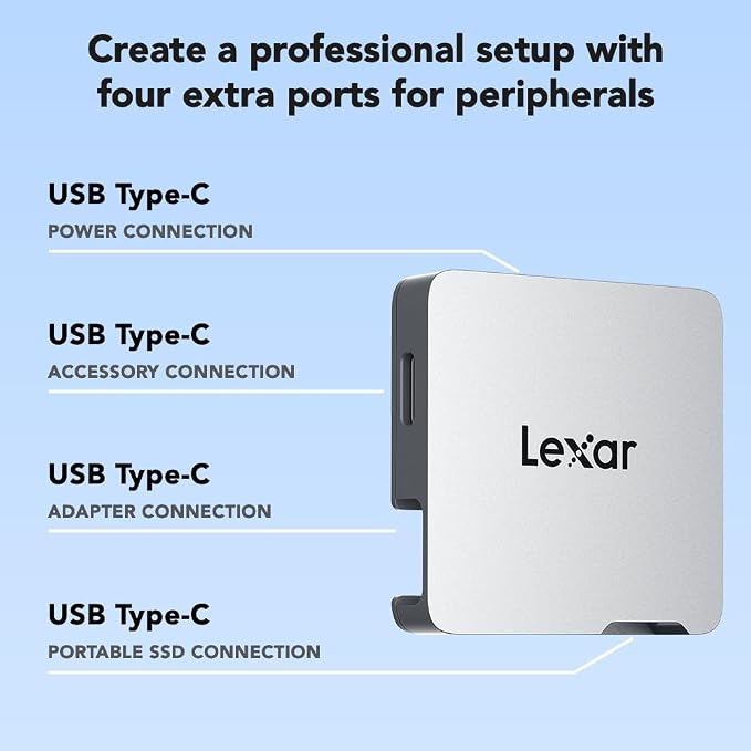 Lexar Professional Go Portable Hub, Four Type-C Ports, USB 3.2 Gen 2,