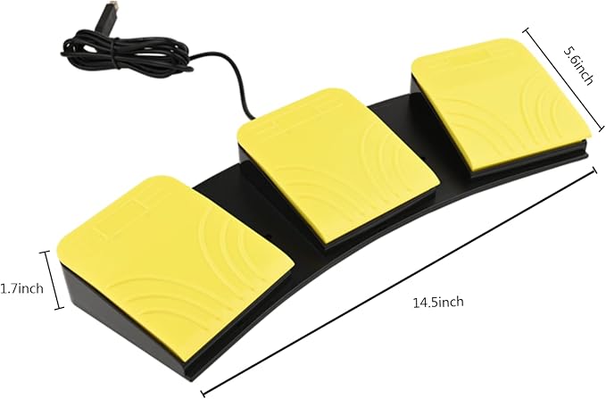 USB Foot Pedal for PC Gaming, Optical Control Foot Switch, Computer Map Mouse