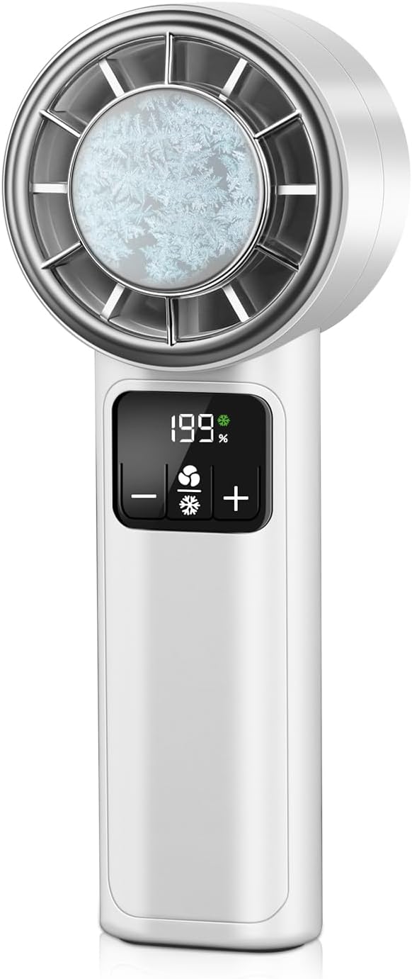 Handheld Turbo Fan with Ice Cooler, Rechargeable Personal Fans, 1-199