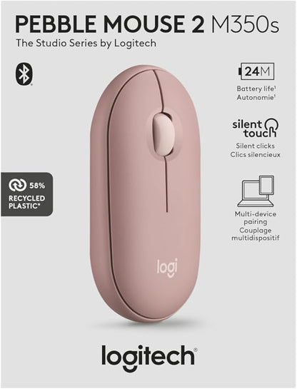 Logitech Pebble Mouse 2 M350s Slim Bluetooth Wireless Mouse, Lightweight