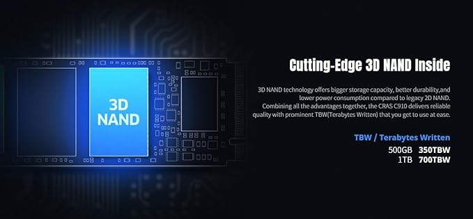 KLEVV CRAS C910 500GB M.2 2280 NVMe PCIe Gen4x4 Laptop & Desktop Internal SSD