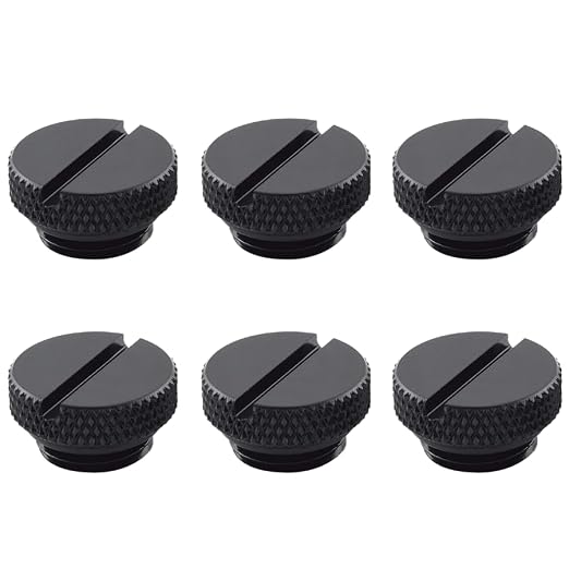 Dracaena.io 6 Pack G1/4" Thread, Thin Water Stop Plug Fitting