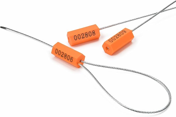 100PCS Steel Cable Seals Metal Security Seal Numbered Metal Truck Trailer Seals