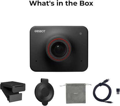 OBSBOT Meet AI-Powered 4K Webcam, AI Framing & Autofocus, Webcam