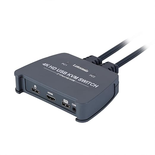 HDMI KVM Switch 1 Monitor 2 Computers, 4K@60Hz KVM Switcher