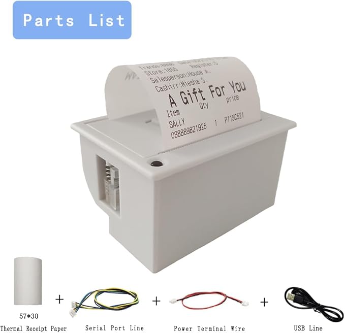 PRIMUZ Micro Thermal Printer Ticket Serial Port Printer Module Can Be Docked