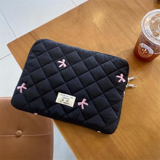 Cute Bow Graphic Carrying Laptop Bag Y2K Preppy Laptop Sleeve Case Bag Kawaii