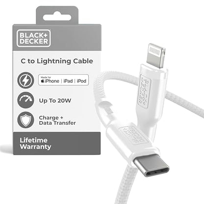 BLACK+DECKER USB C to Lightning Cable