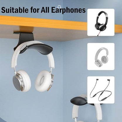 2-Pack Never Fall Headphone Hooks Hanger Wall Mount, Headset Holder Stand