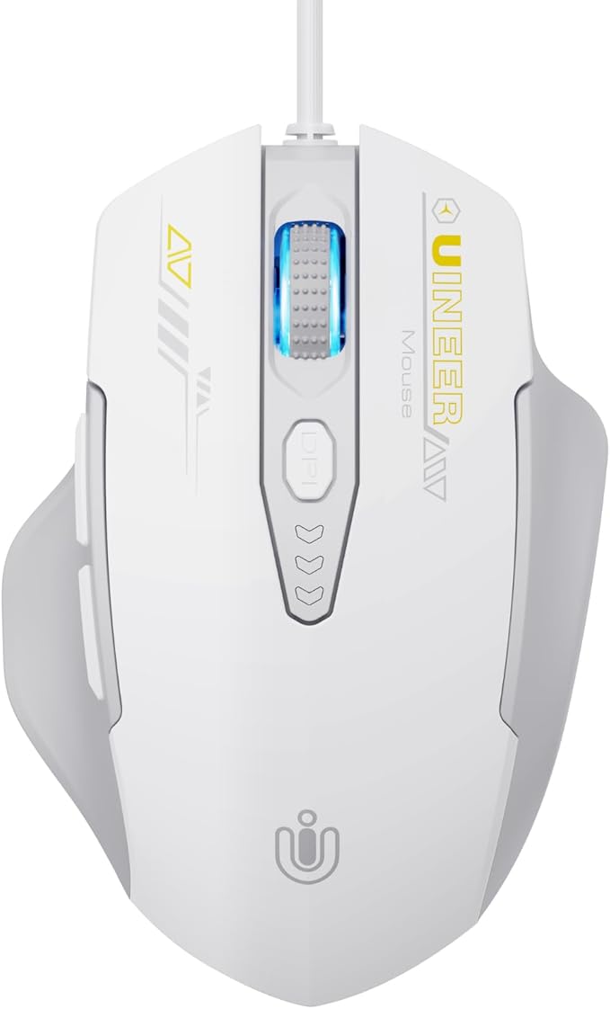Wired Mouse, 4 Levels Adjustable DPI, 6 Programmable Buttons, Ergonomic