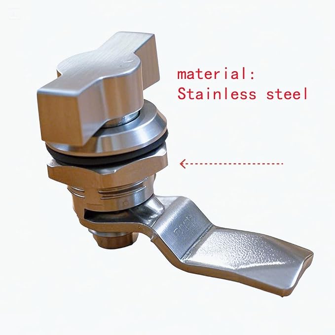 Thumb Operated Offset Cam Lock, Stainless Steel Keyless, Metal Replacement Lock