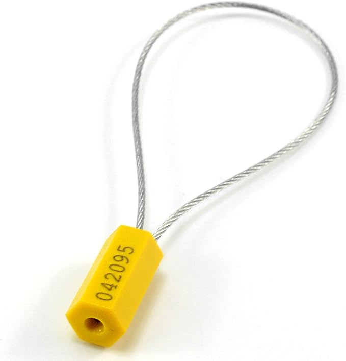 1000PCS Yellow Steel Cable Seal Metal Security Shipping Seal Numbered Truck