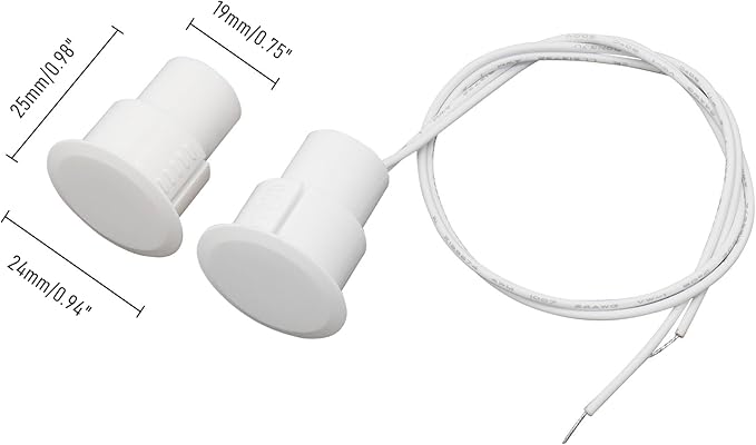 2PCS Recessed Wired Security Window Door Contact Sensor, Normally Closed NC