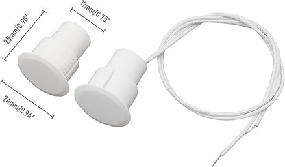 2PCS Recessed Wired Security Window Door Contact Sensor, Normally Closed NC