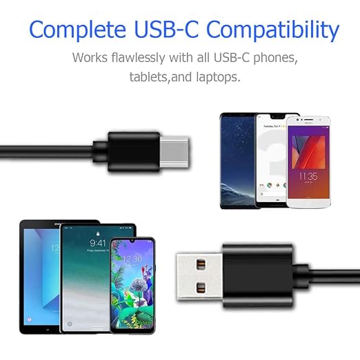 3ft USB-C Cable for iPad Pro 12.9/11 2018 Galaxy Ultra S20+S10 S9 Note 10 Tab