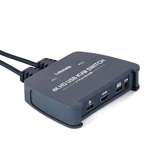 HDMI KVM Switch 1 Monitor 2 Computers, 4K@60Hz KVM Switcher