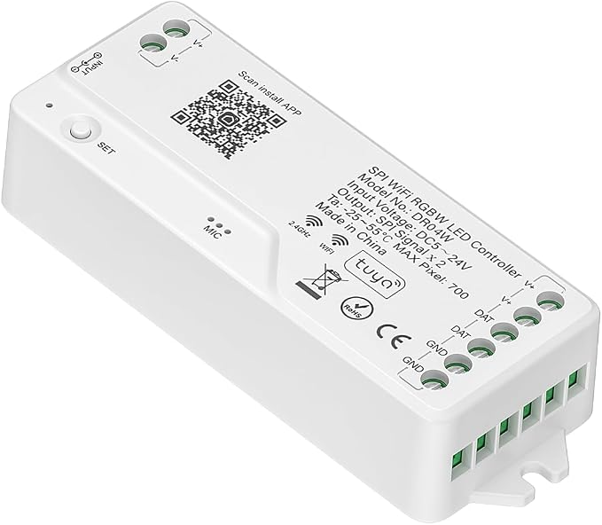 BTF-LIGHTING 2.4G WiFi DR04W SPI RGBW Controller Tuya APP/Smart Life/Google