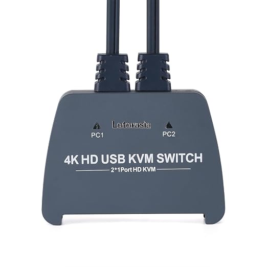 HDMI KVM Switch 1 Monitor 2 Computers, 4K@60Hz KVM Switcher