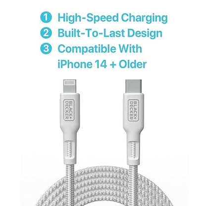 BLACK+DECKER USB C to Lightning Cable