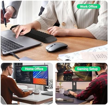 MEKASS Ergonomic Wrist Rest for Keyboard and Mouse, Soft Memory Foam Keyboard
