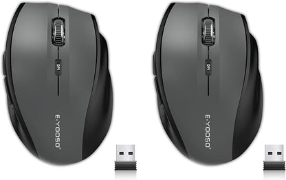 E-YOOSO Wireless Mouse for Laptop, Portable Optical Computer Mouse, 6 Buttons