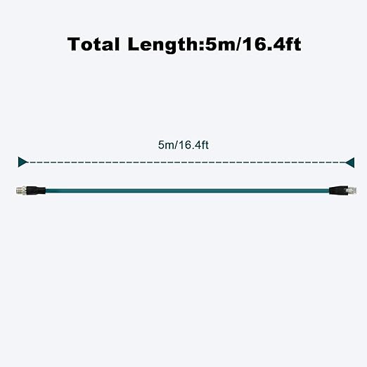 Alvin's Cables M12 8 Pin X Code to RJ45 Industrial Ethernet Cable