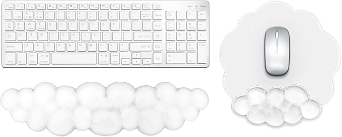 Gel Cloud Keyboard and Mouse Wrist Rest, Cute Wrist Support and Arm Support Rest