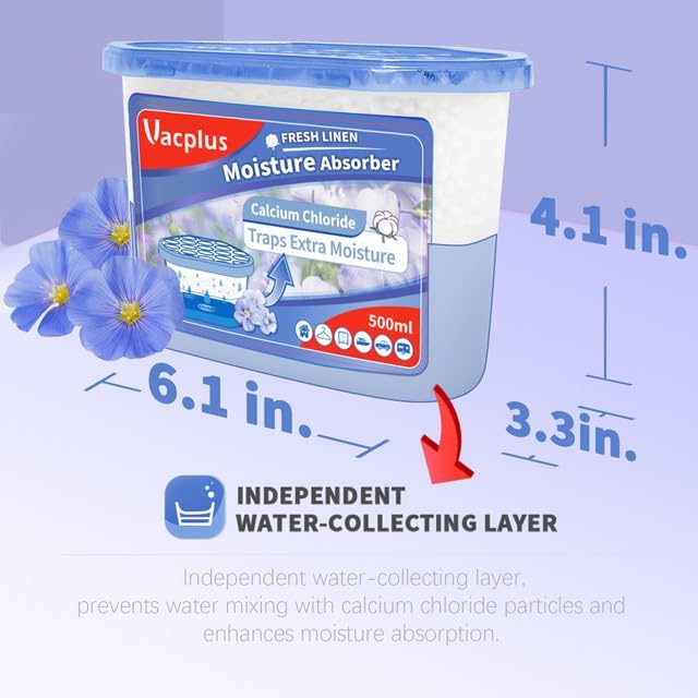 Vacplus Moisture Absorbers 6 Pack, 10.5 Oz Portable Humidity Absorber Boxes