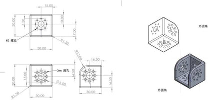 Block 3/8" Thread Bracket Lock Mounting Adapter