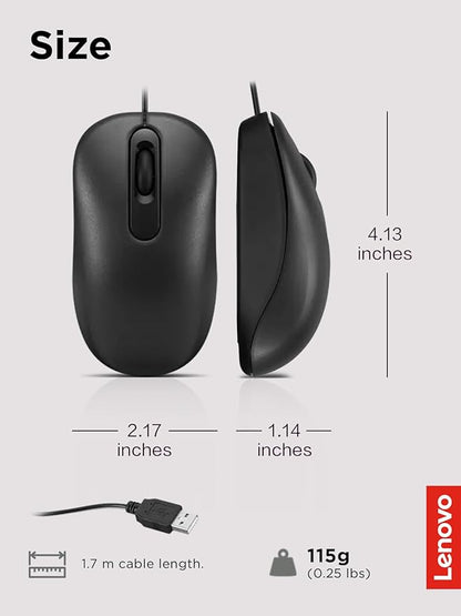 Lenovo 100 Wired USB Computer Mouse