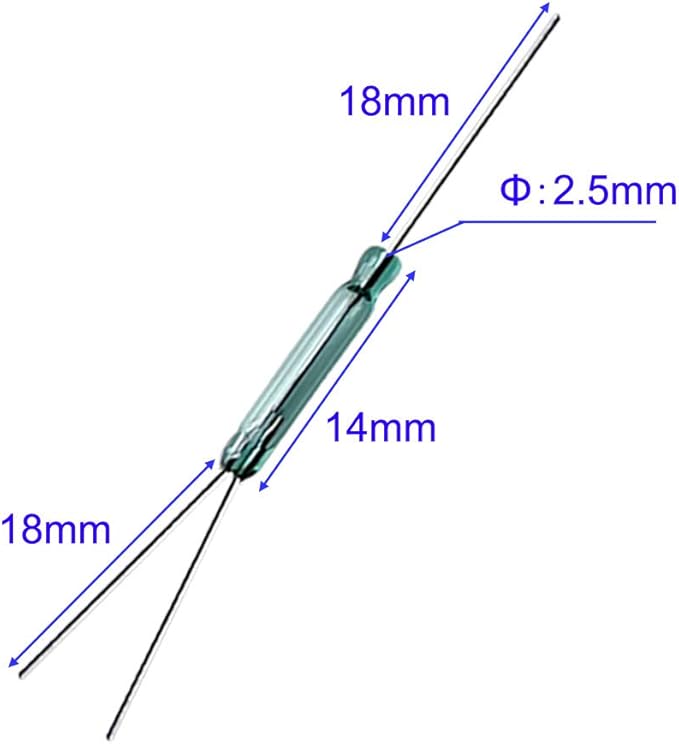 10pcs 4W 3 Pin Reed Switch Reed Contact Normally Open N/O N/C SPDT, Glass Reed