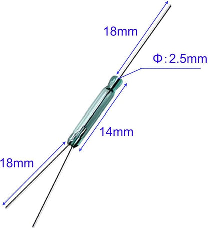 10pcs 4W 3 Pin Reed Switch Reed Contact Normally Open N/O N/C SPDT, Glass Reed