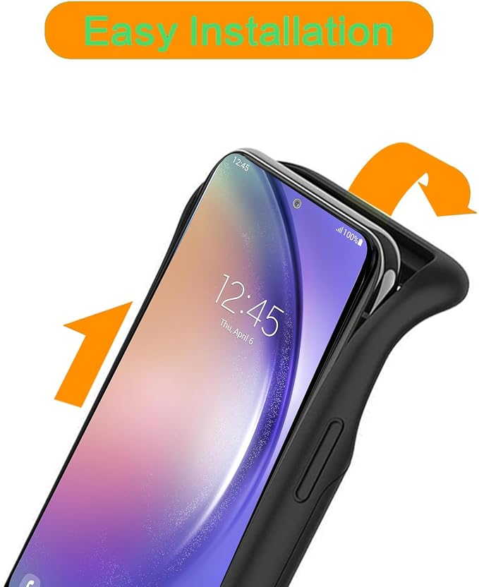 Battery Case for Galaxy A54, EnhancedUltra Thin Portable Protective Qi Wireless