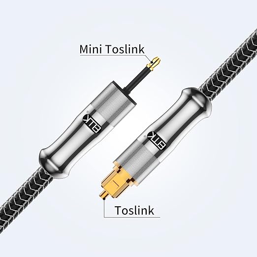 EMK 24K Gold-Plated Toslink to Mini Toslink Cable